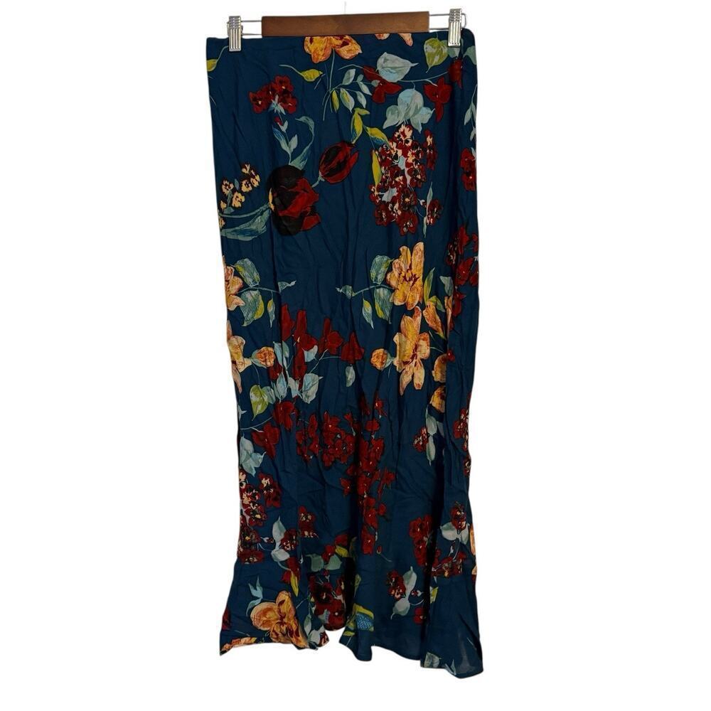 BCG Collective Dress Size M Teal Garnet Floral Paisley Midi Boho